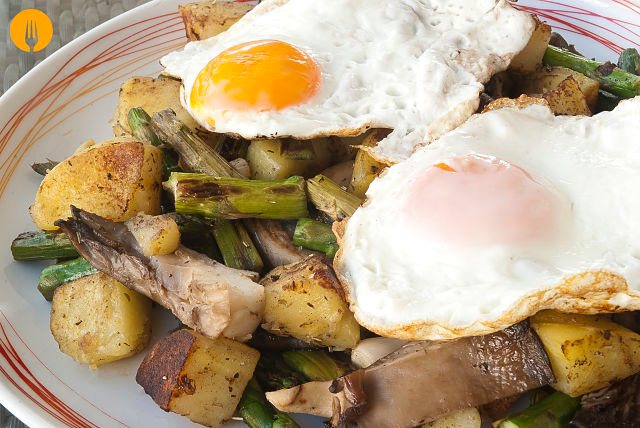 patatas salteadas huevo plancha